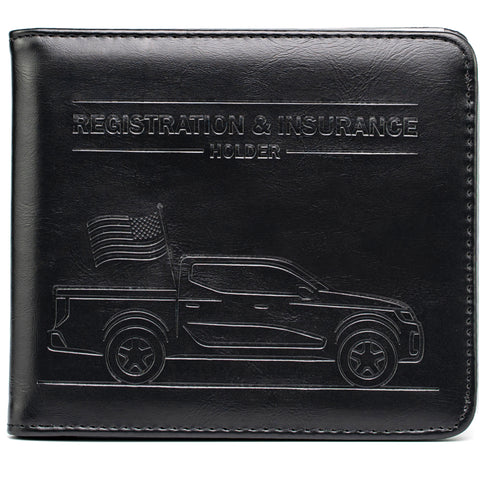 CANOPUS Car Registration and Insurance Holder, Magnetic Closure, Embossed Card Document Holder, Vehicle Glove Box Organizer
